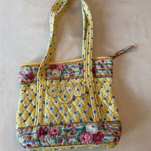 Floral Yellow Quilted Tote Bag